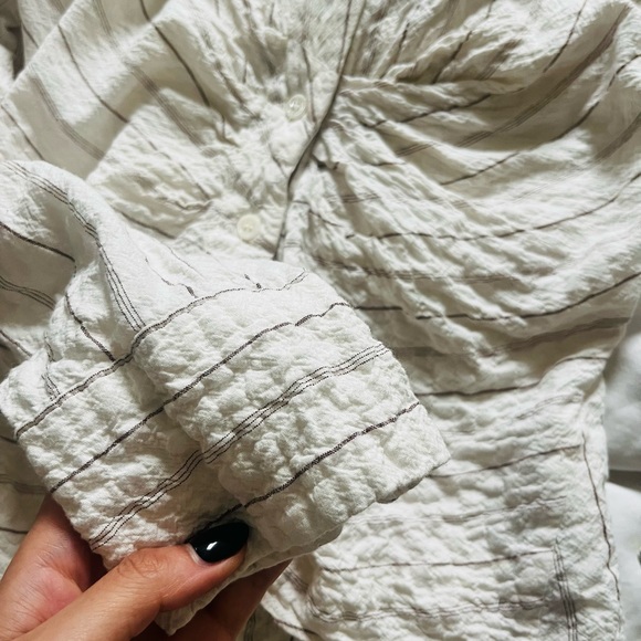 Zara Draped Shirt and Skirt Set, Oyster White, XS - Picture 5 of 8